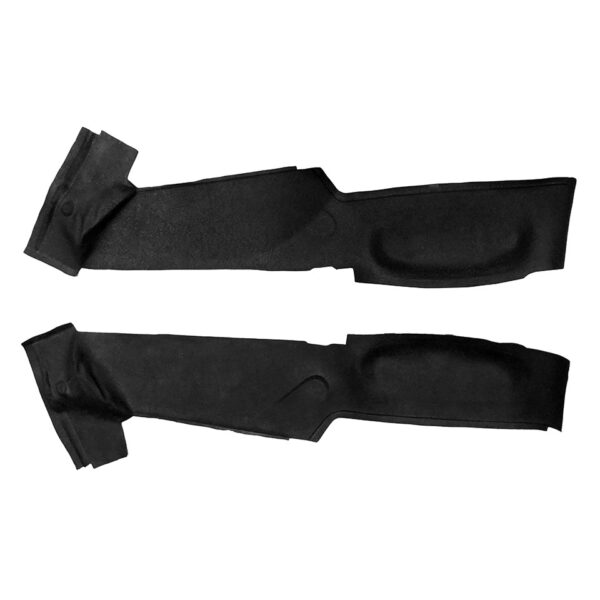 Rubber matten rond zetelsteunen doorloop (met wand achter zetel) zwart