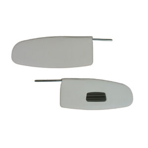 Zonnekleppen, per paar, wit, met spiegel