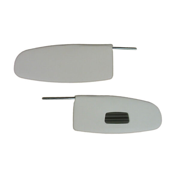 Zonnekleppen, per paar, wit, met spiegel