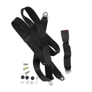 17790 Veiligheidsgordel 3-punt zwart, universeel, met E-keuring, per stuk