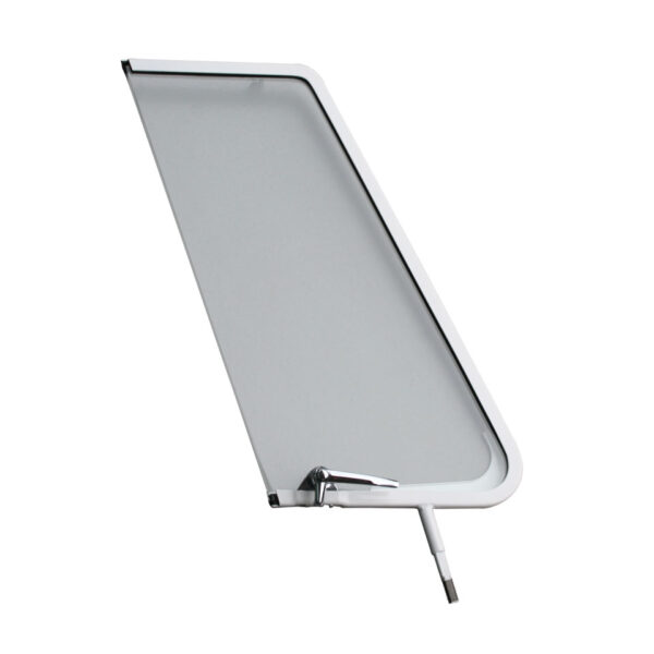 Tochtruit compleet met glas, wit, links