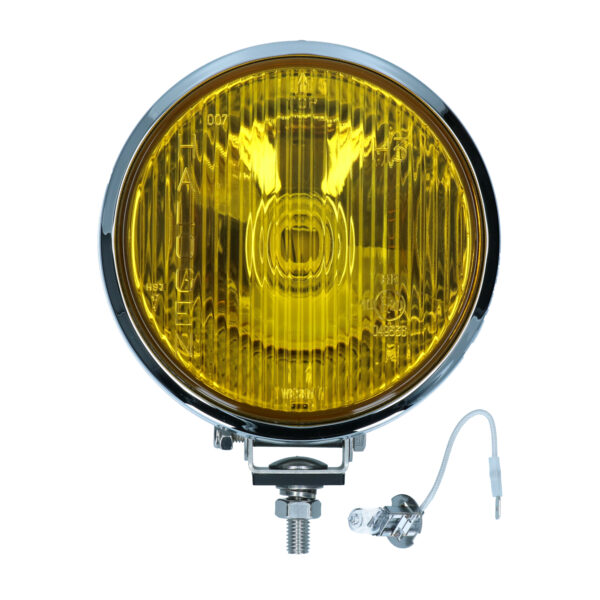 Verstraler vooraan chrome, geel glas
