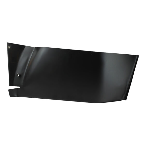 Plaat achter voorwiel, links