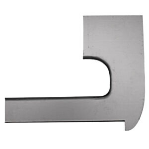 Plaat achter voorwiel, links