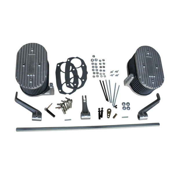 Gascommando ,  luchtfilterkit voor rechte inlaatspruitstukken 'Weber' IDF/ ‘Dell’orto’ DRLA