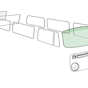 11950 Voorruit groen met groene band