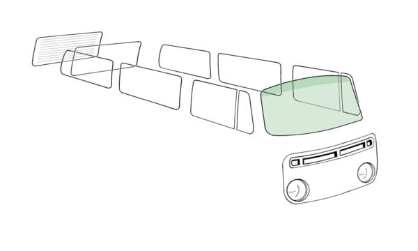 Voorruit groen met groene band