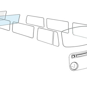 Achterruit, niet verwarmd