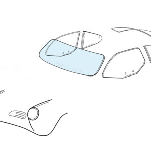 11971 Voorruit - Karmann Ghia coupé/cabrio blank