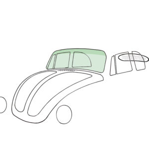 12014 Voorruit groen met groene band, cabrio