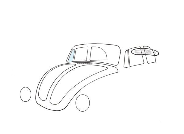 Tochtruit, rechts, cabrio