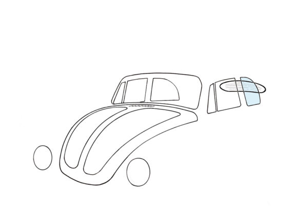 Zijruit achteraan, links, cabrio