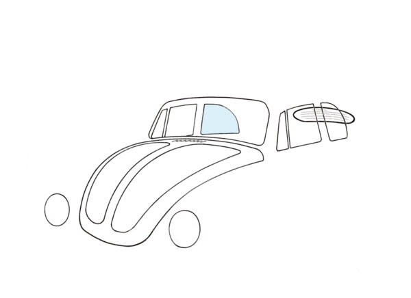 Zijruit achteraan, rechts, cabrio