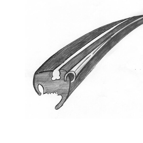 Achterruitrubber 'Deluxe' (alu sierlijst)