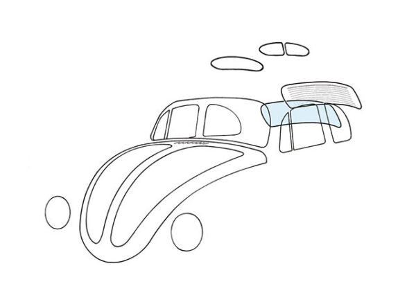 Achterruit, niet verwarmd