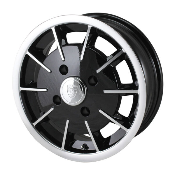 Velg Gasburner, gepolijst/zwart, 4 gaats (4x130), 5.5 x 15", ET +22