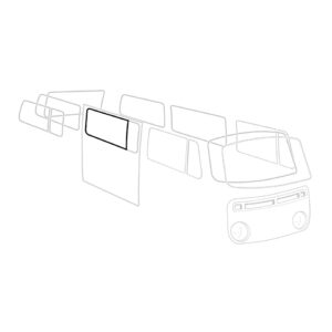 7517-150 Zijruitrubber centraal met tochtruit 'Deluxe' (alu sierlijst)