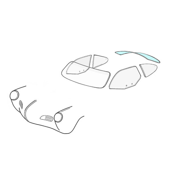 Achterruit - Karmann Ghia coupé 08/55-07/74 verwarmd 12V