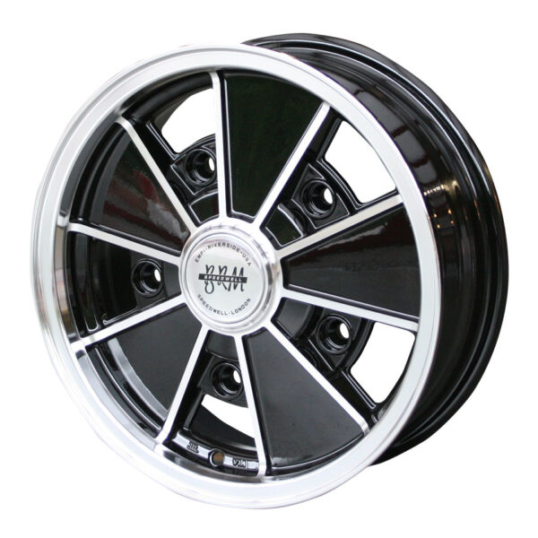 9237 Velg BRM, gepolijst/zwart, 5-gaats (5x205), 5 x 15", ET +14